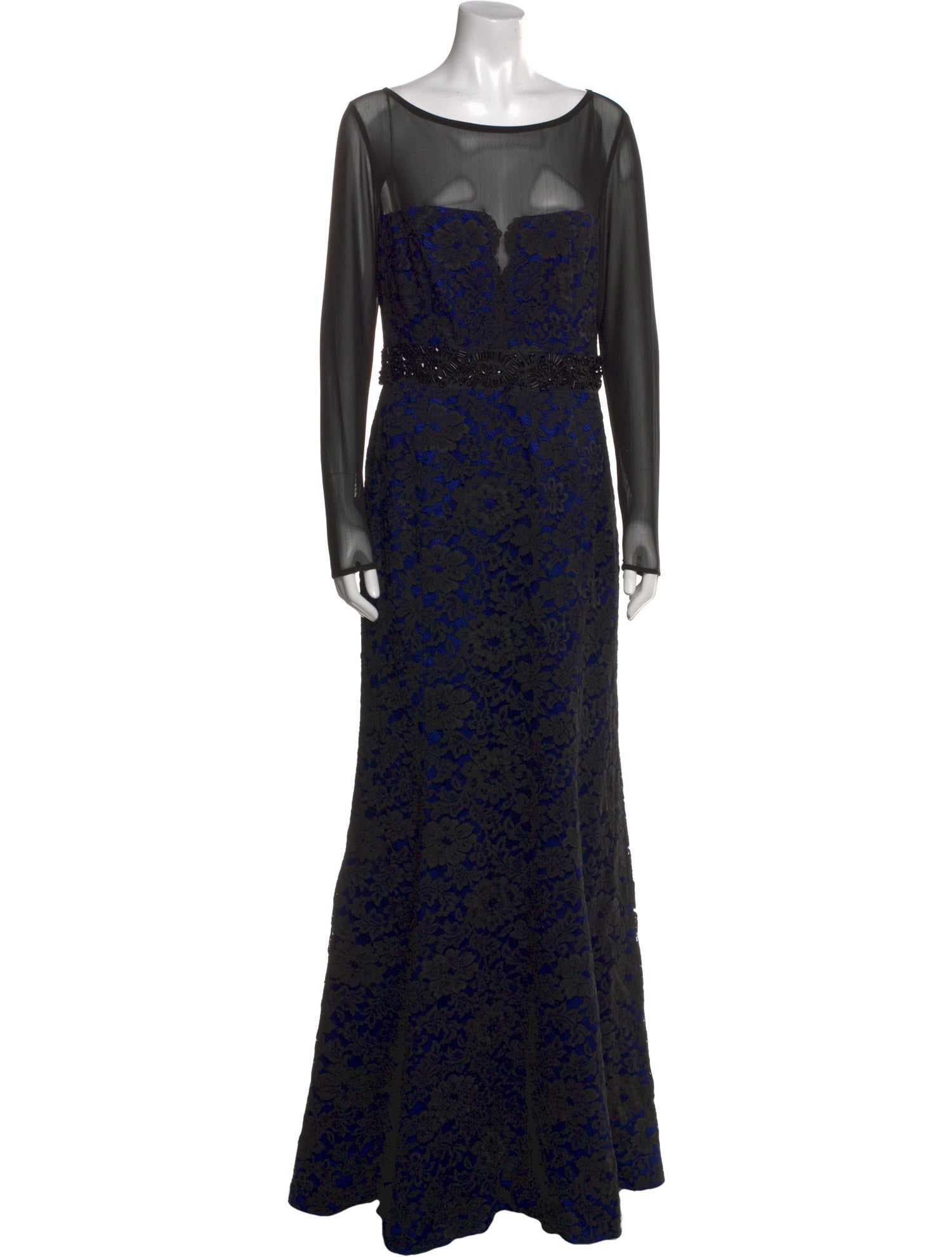 ML Monique Lhuillier Floral Print Long Dress