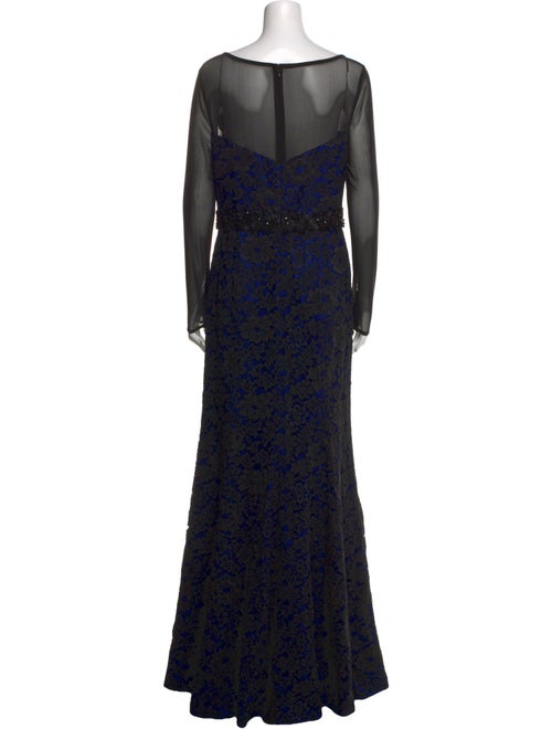 ML Monique Lhuillier Floral Print Long Dress