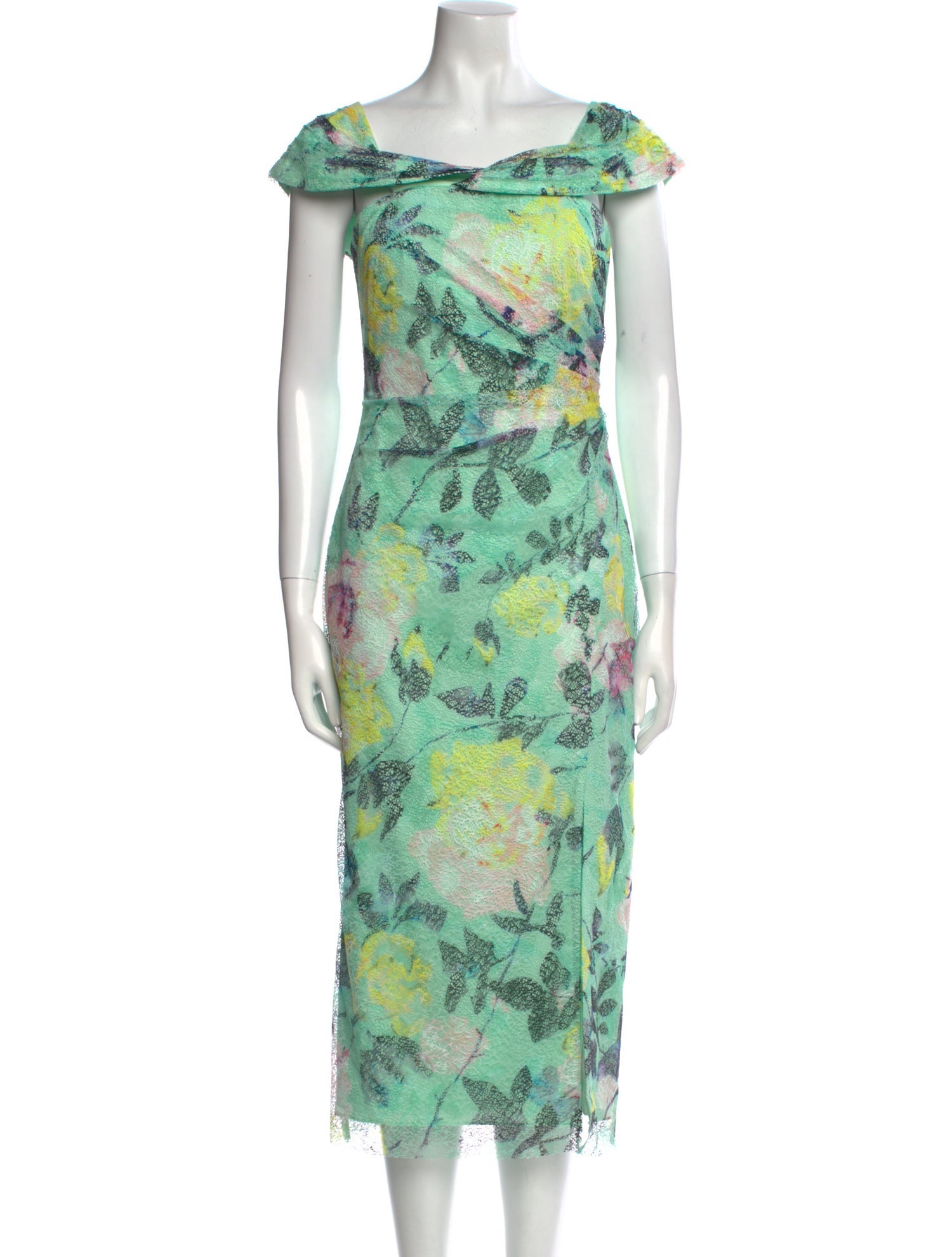 ML Monique Lhuillier Printed Knee-Length Dress