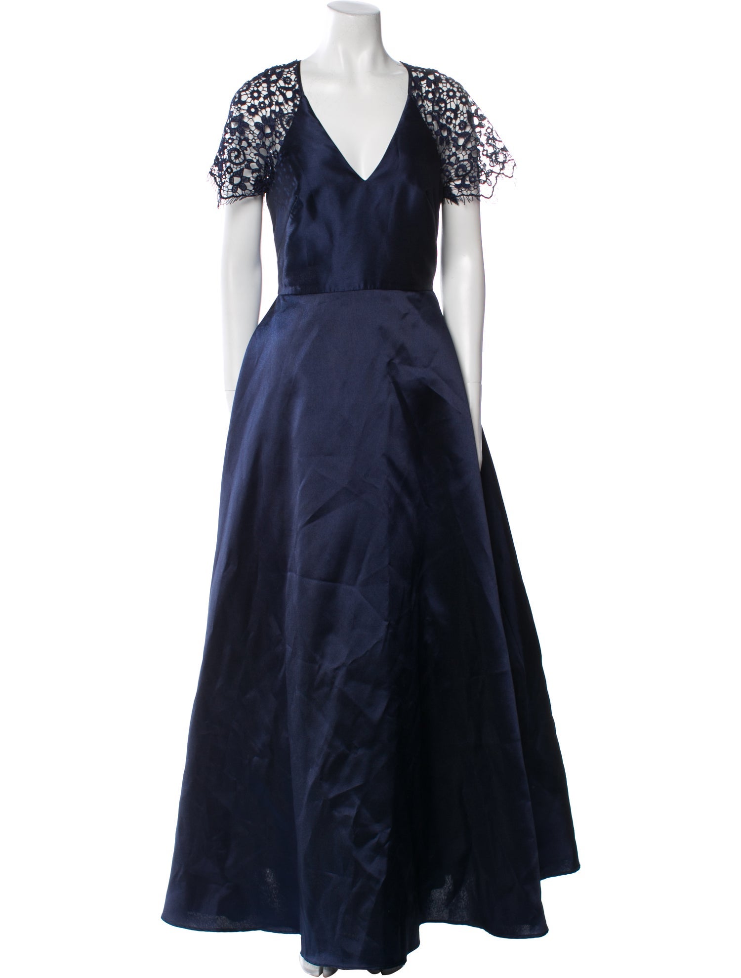 ML Monique Lhuillier V-Neck Long Dress