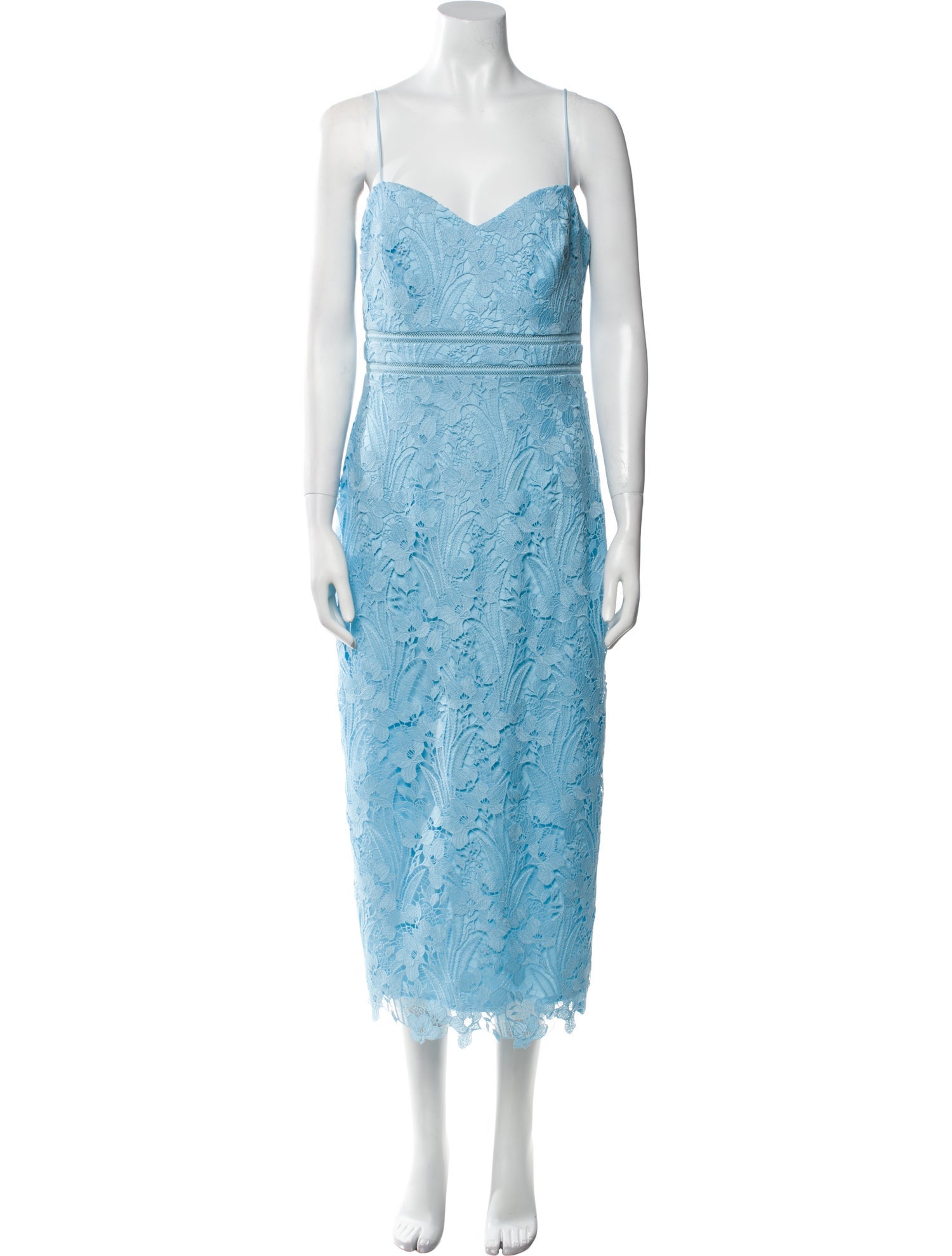 ML Monique Lhuillier Lace Pattern Long Dress