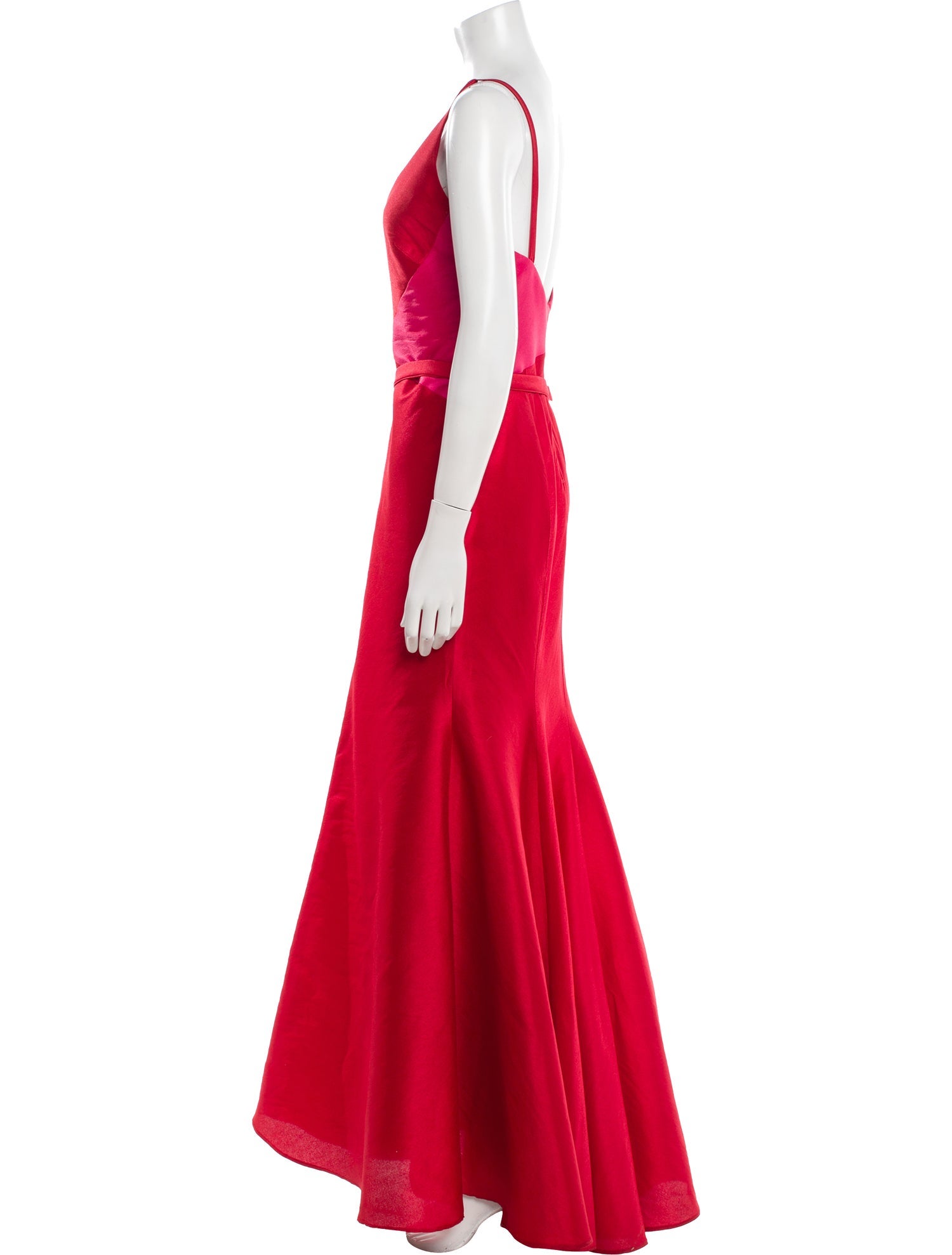 ML Monique Lhuillier V-Neck Long Dress