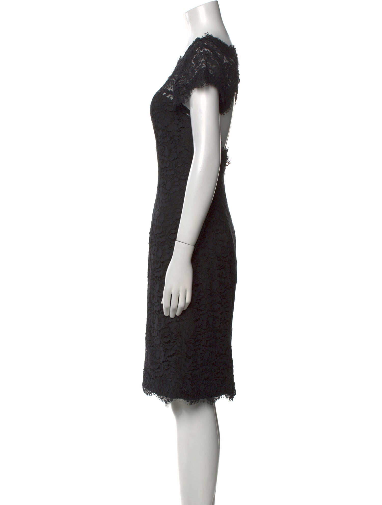 ML Monique Lhuillier Lace Pattern Knee-Length Dress