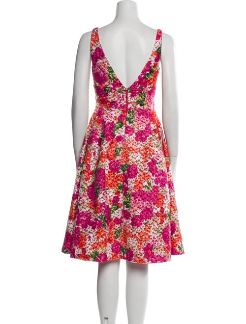 ML Monique Lhuillier Floral Print Knee-Length Dress