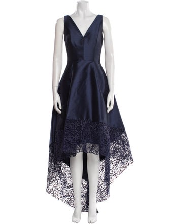 ML Monique Lhuillier Lace Pattern Long Dress