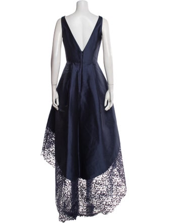 ML Monique Lhuillier Lace Pattern Long Dress