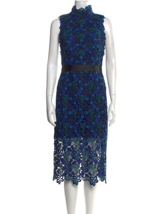 ML Monique Lhuillier Lace Pattern Midi Length Dress