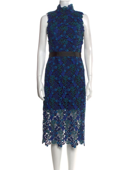 ML Monique Lhuillier Lace Pattern Midi Length Dress