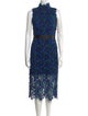 ML Monique Lhuillier Lace Pattern Midi Length Dress