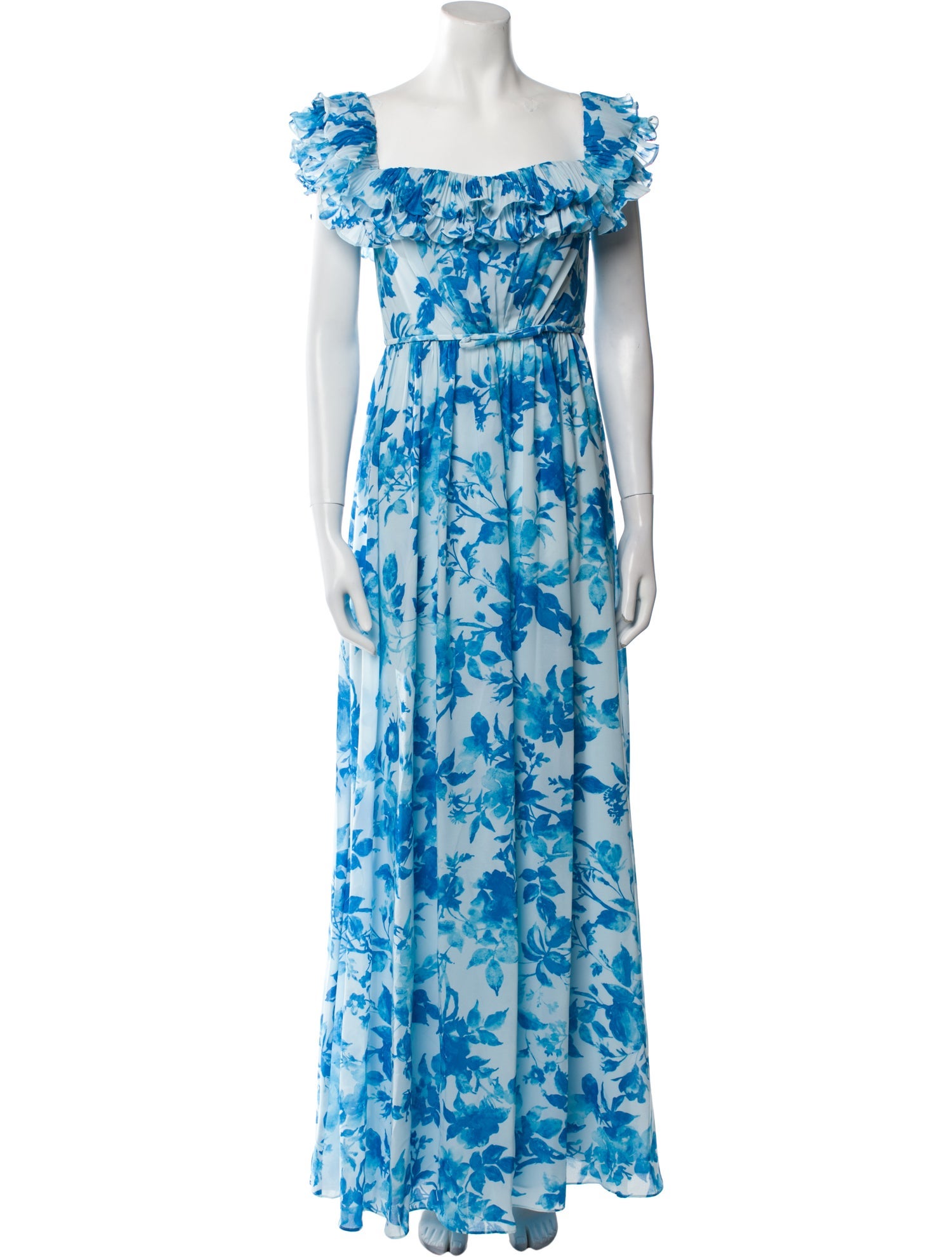 ML Monique Lhuillier Floral Print Long Dress w/ Tags