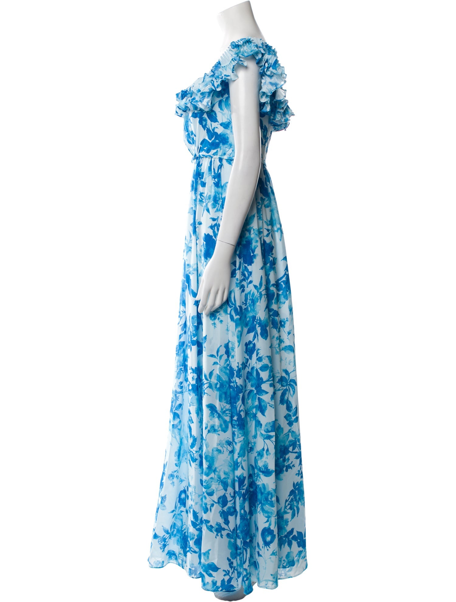 ML Monique Lhuillier Floral Print Long Dress w/ Tags