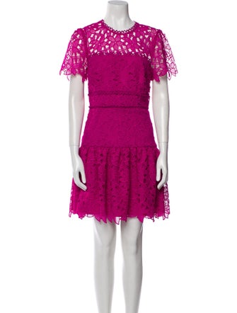 ML Monique Lhuillier Lace Pattern Mini Dress