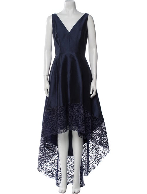 ML Monique Lhuillier V-Neck Long Dress