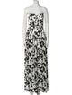 ML Monique Lhuillier Floral Print Long Dress