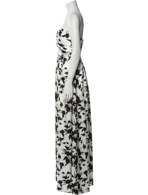 ML Monique Lhuillier Floral Print Long Dress