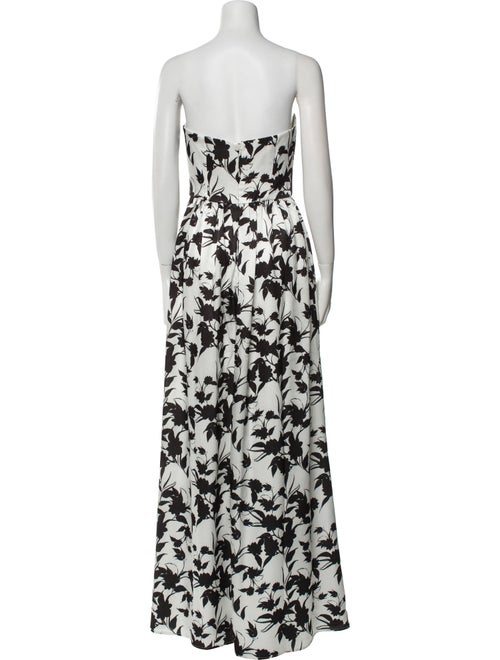 ML Monique Lhuillier Floral Print Long Dress