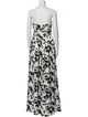 ML Monique Lhuillier Floral Print Long Dress
