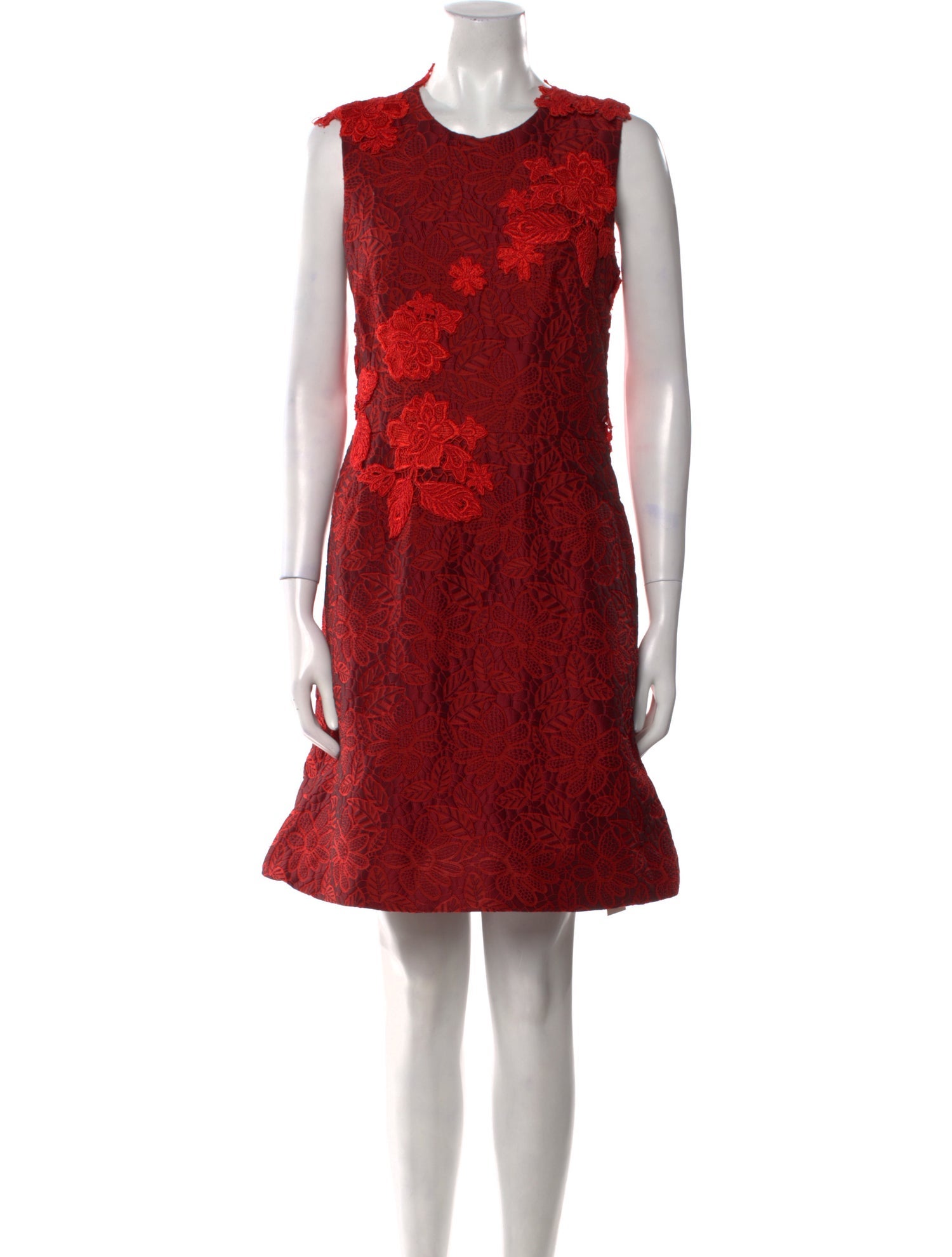 ML Monique Lhuillier Lace Pattern Mini Dress