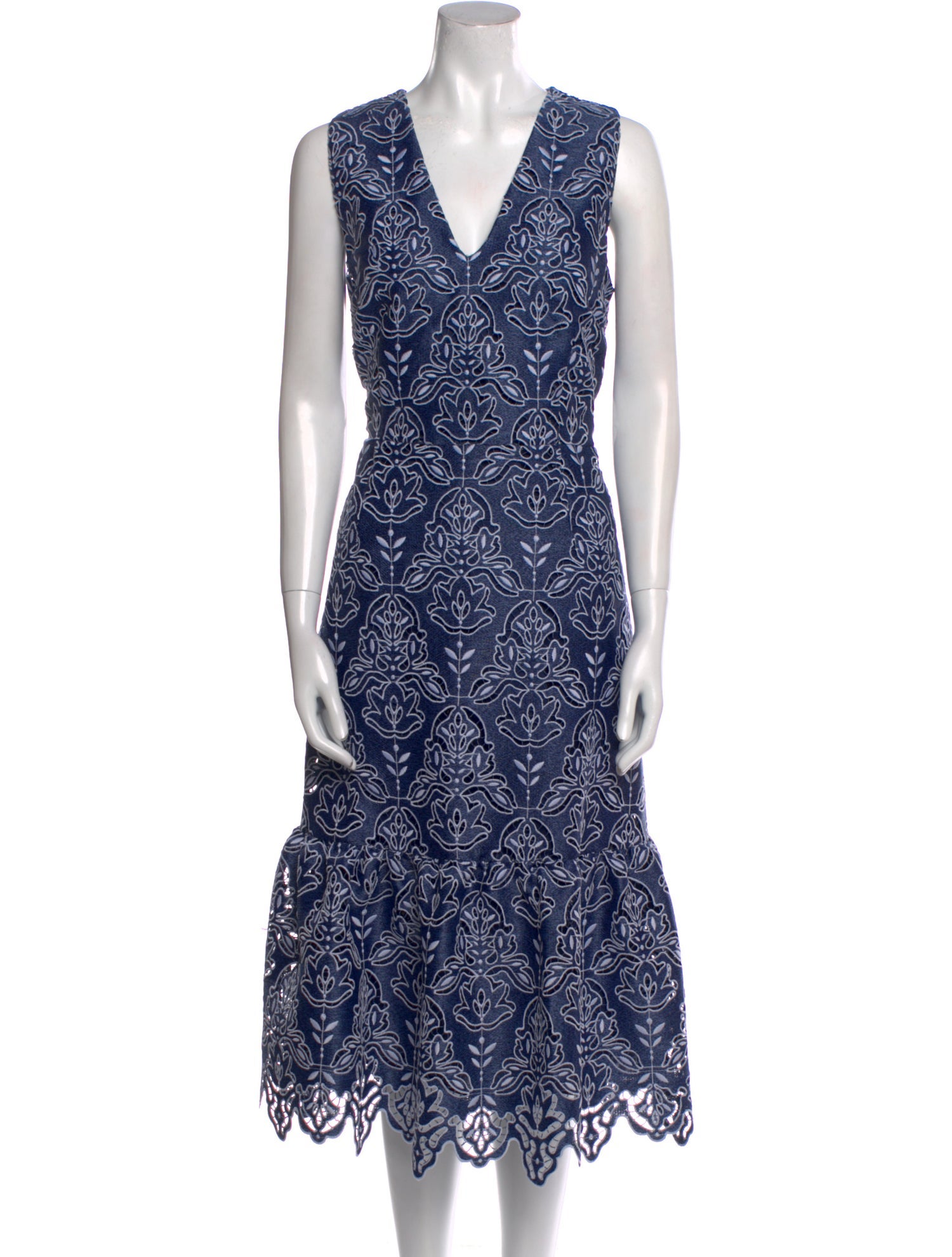 ML Monique Lhuillier Printed Long Dress