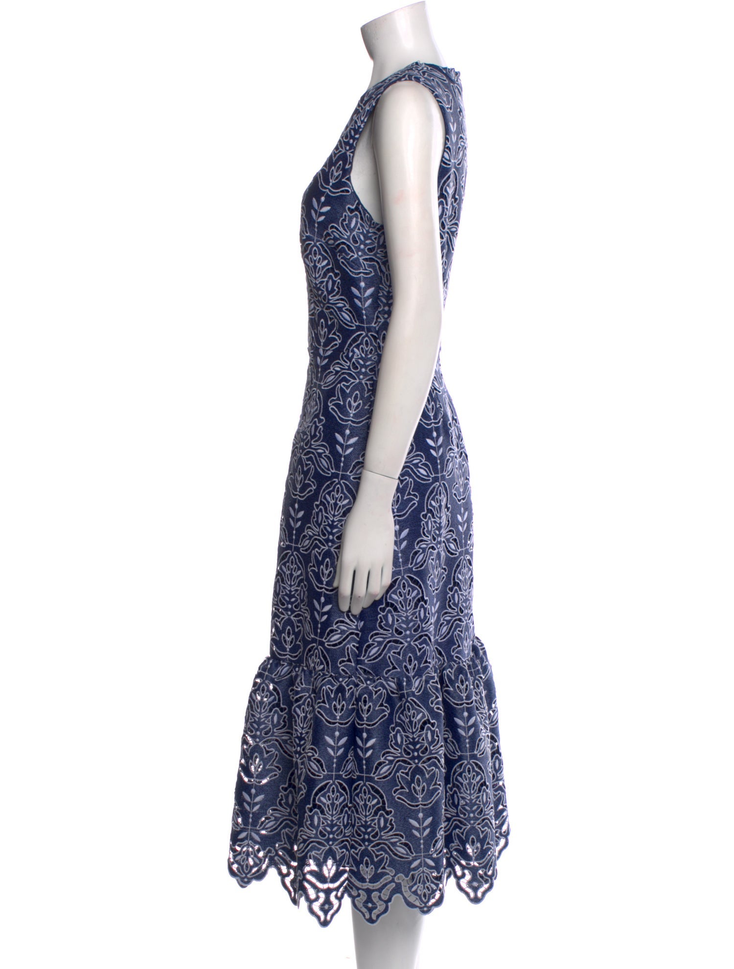 ML Monique Lhuillier Printed Long Dress