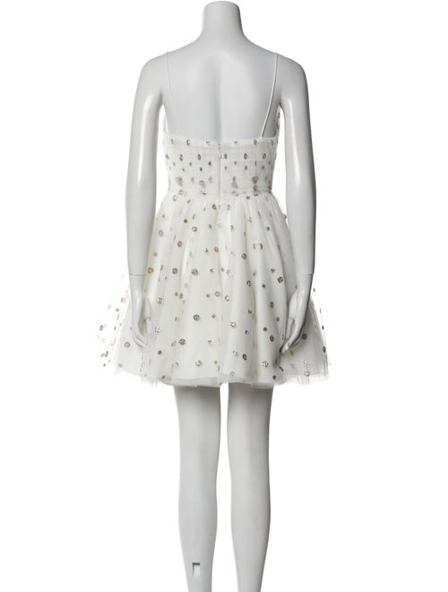 ML Monique Lhuillier Polka Dot Print Mini Dress
