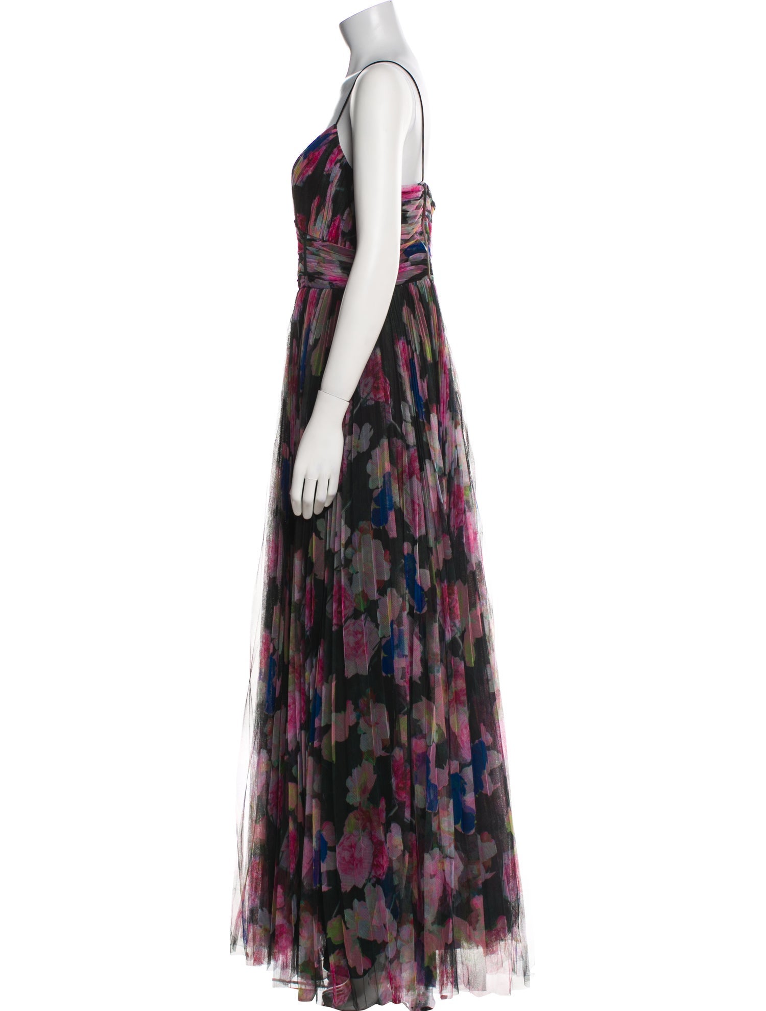 ML Monique Lhuillier Printed Long Dress