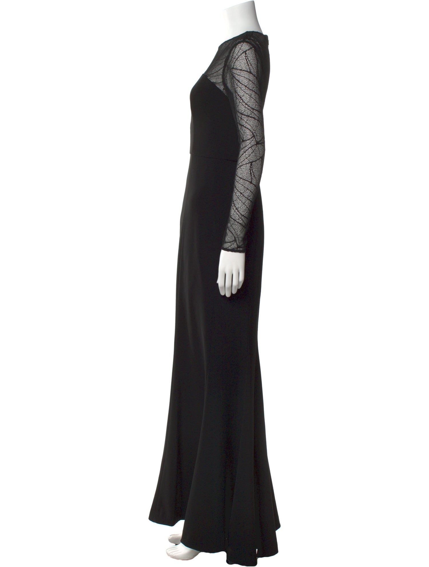 ML Monique Lhuillier Crew Neck Long Dress