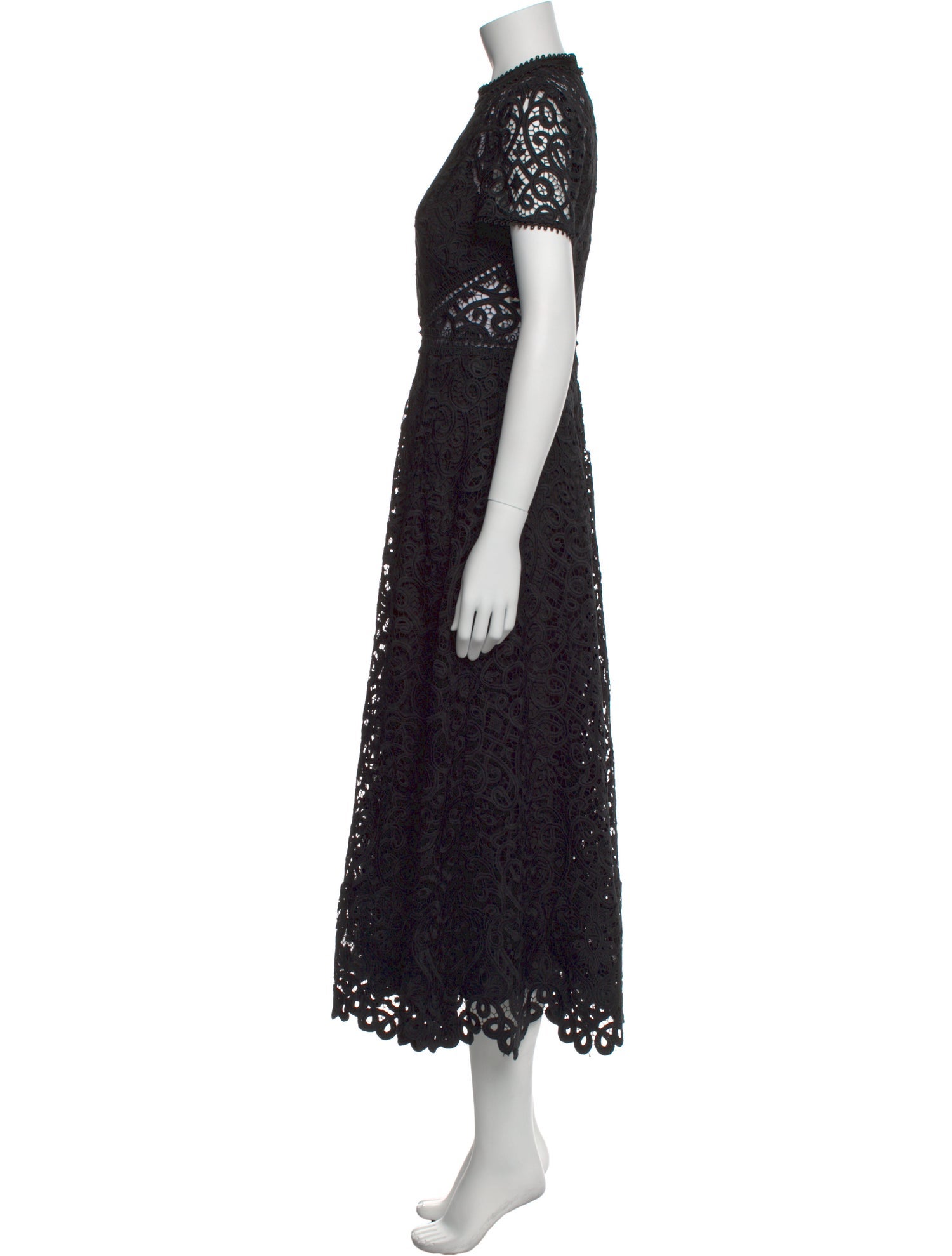 ML Monique Lhuillier Lace Pattern Long Dress