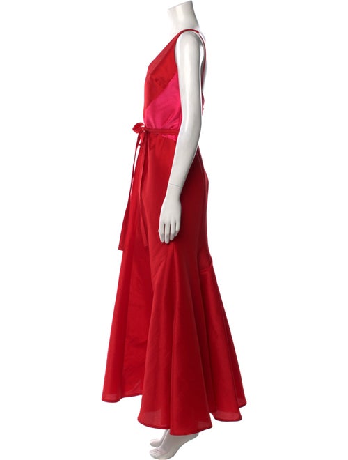 ML Monique Lhuillier V-Neck Long Dress