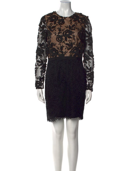 ML Monique Lhuillier Lace Pattern Mini Dress
