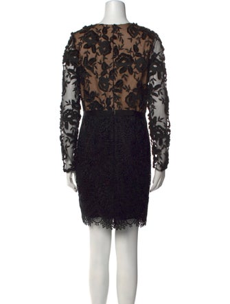 ML Monique Lhuillier Lace Pattern Mini Dress