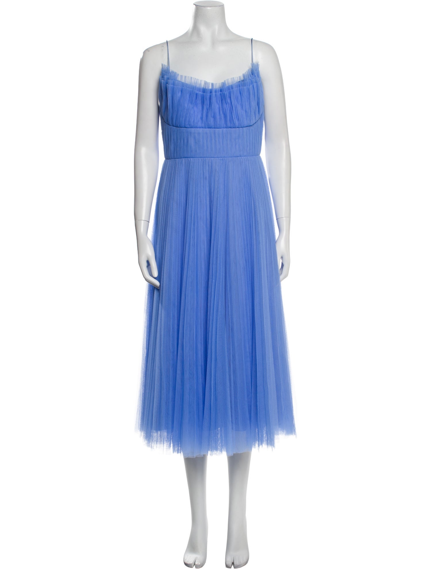 ML Monique Lhuillier Square Neckline Midi Length Dress