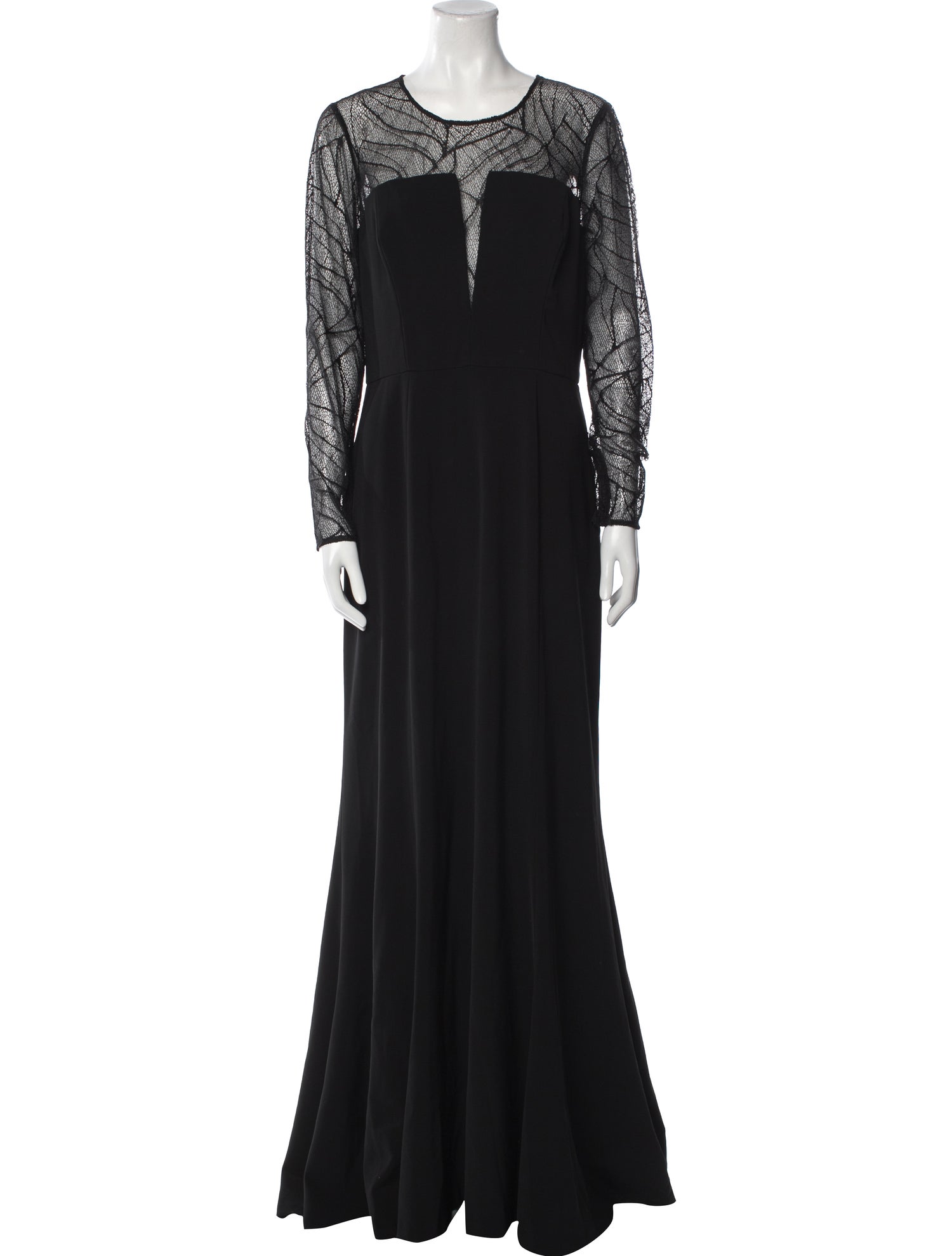 ML Monique Lhuillier Crew Neck Long Dress
