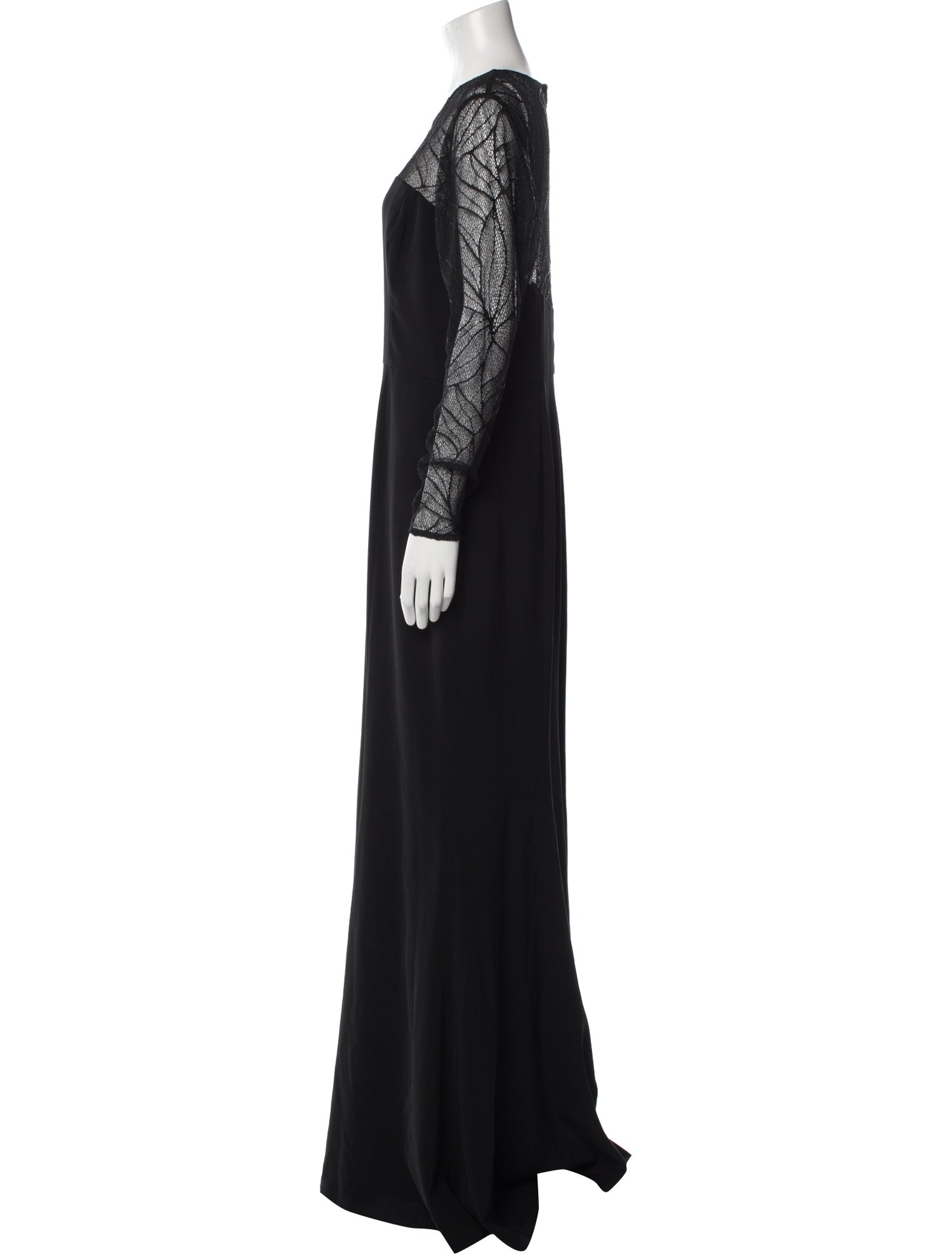 ML Monique Lhuillier Crew Neck Long Dress