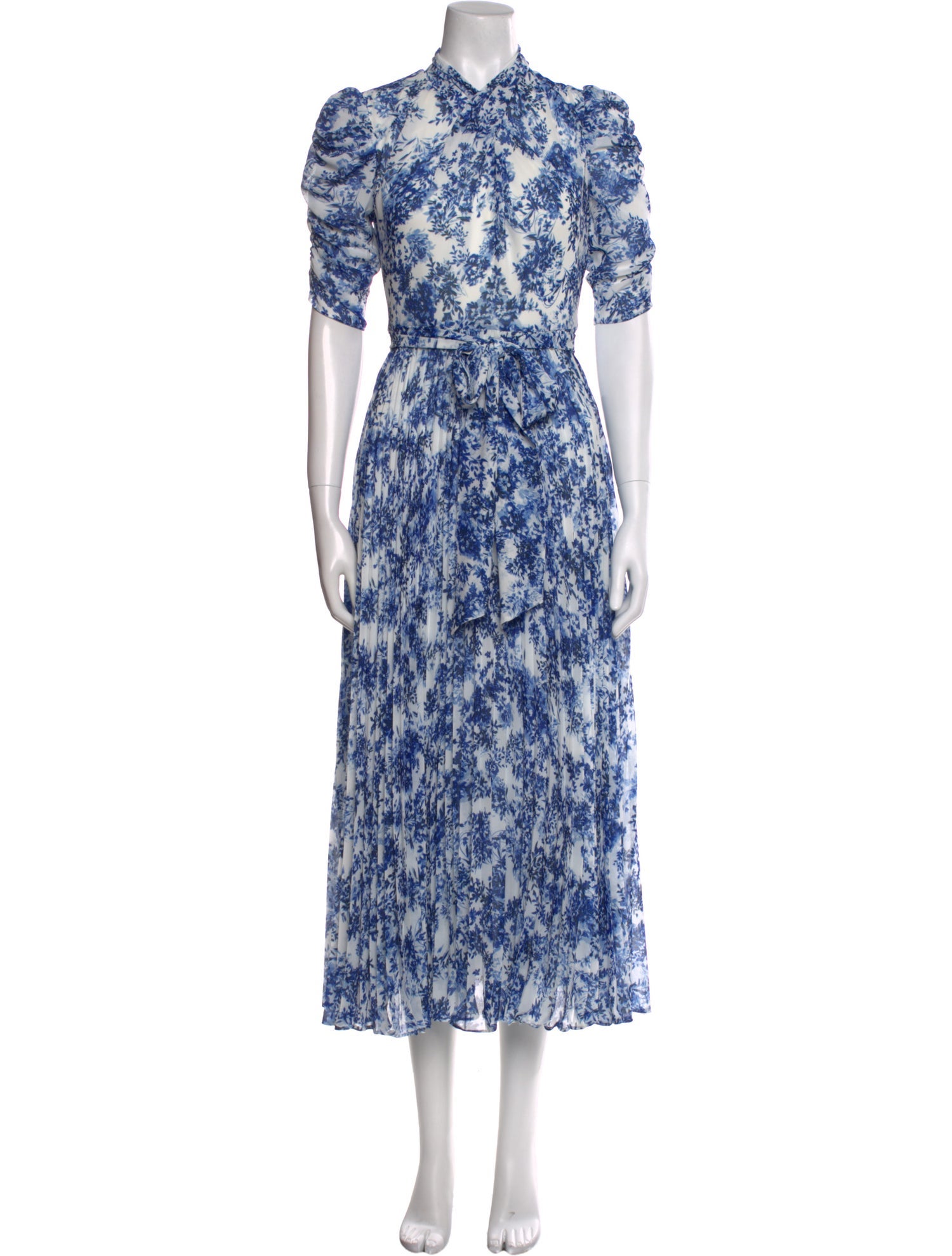 ML Monique Lhuillier Floral Print Long Dress