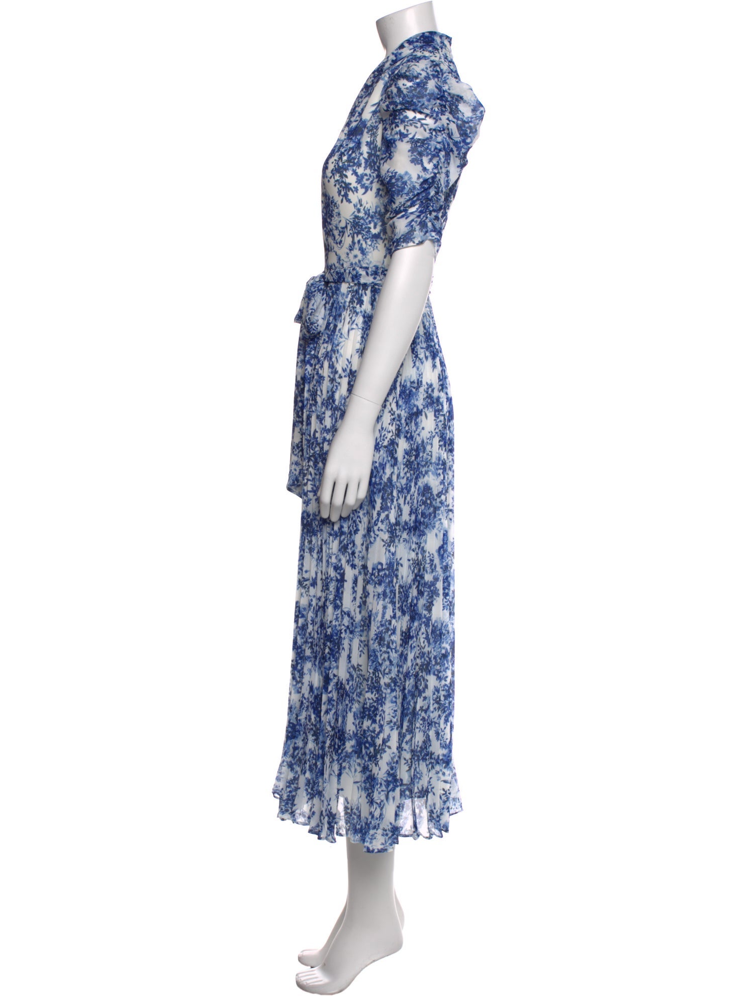ML Monique Lhuillier Floral Print Long Dress