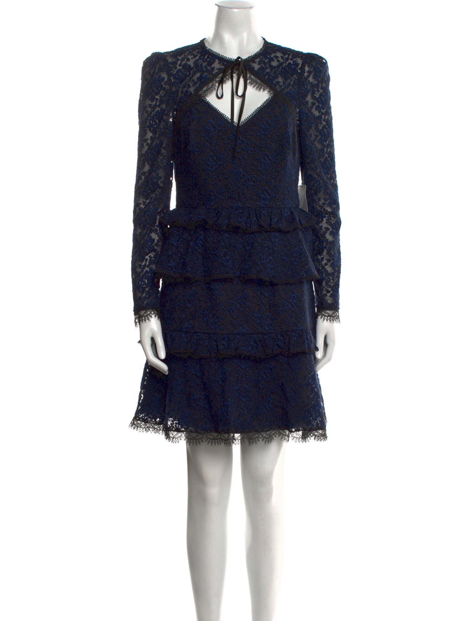 ML Monique Lhuillier Lace Pattern Knee-Length Dress