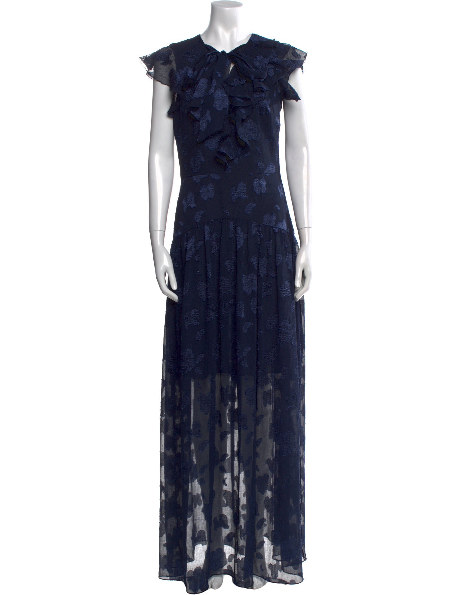 ML Monique Lhuillier Printed Long Dress