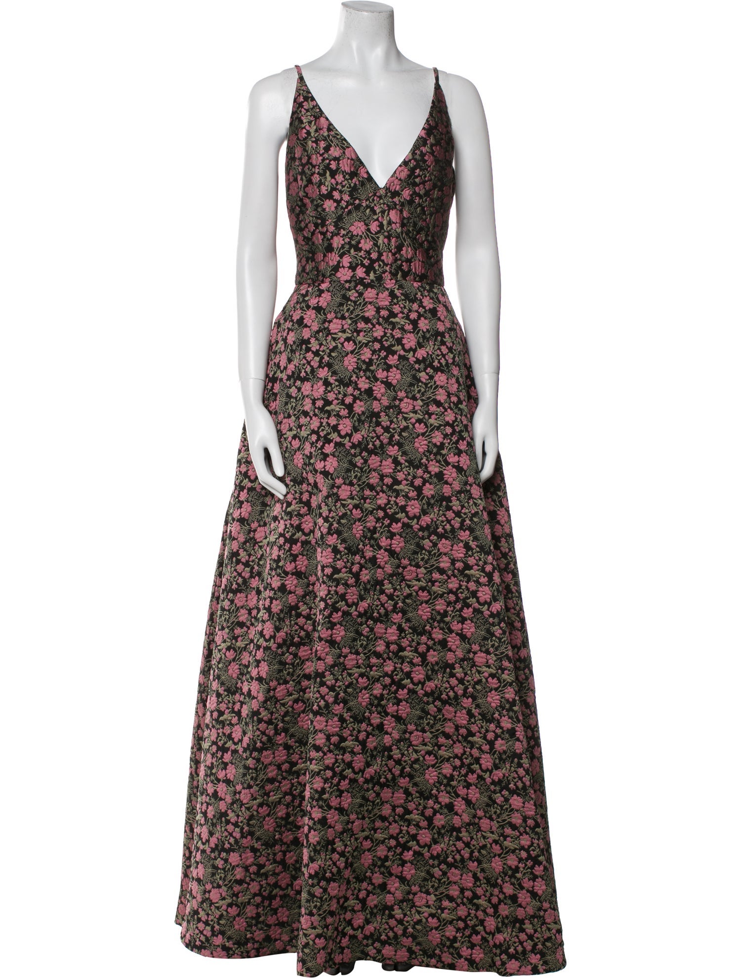 ML Monique Lhuillier Floral Print Long Dress