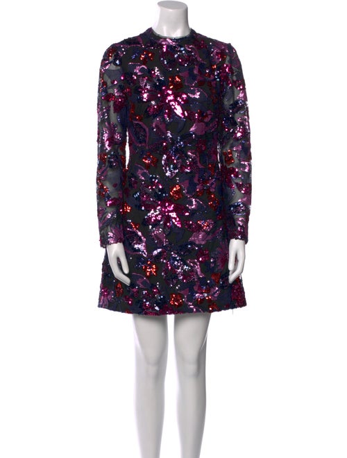 ML Monique Lhuillier Floral Print Mini Dress