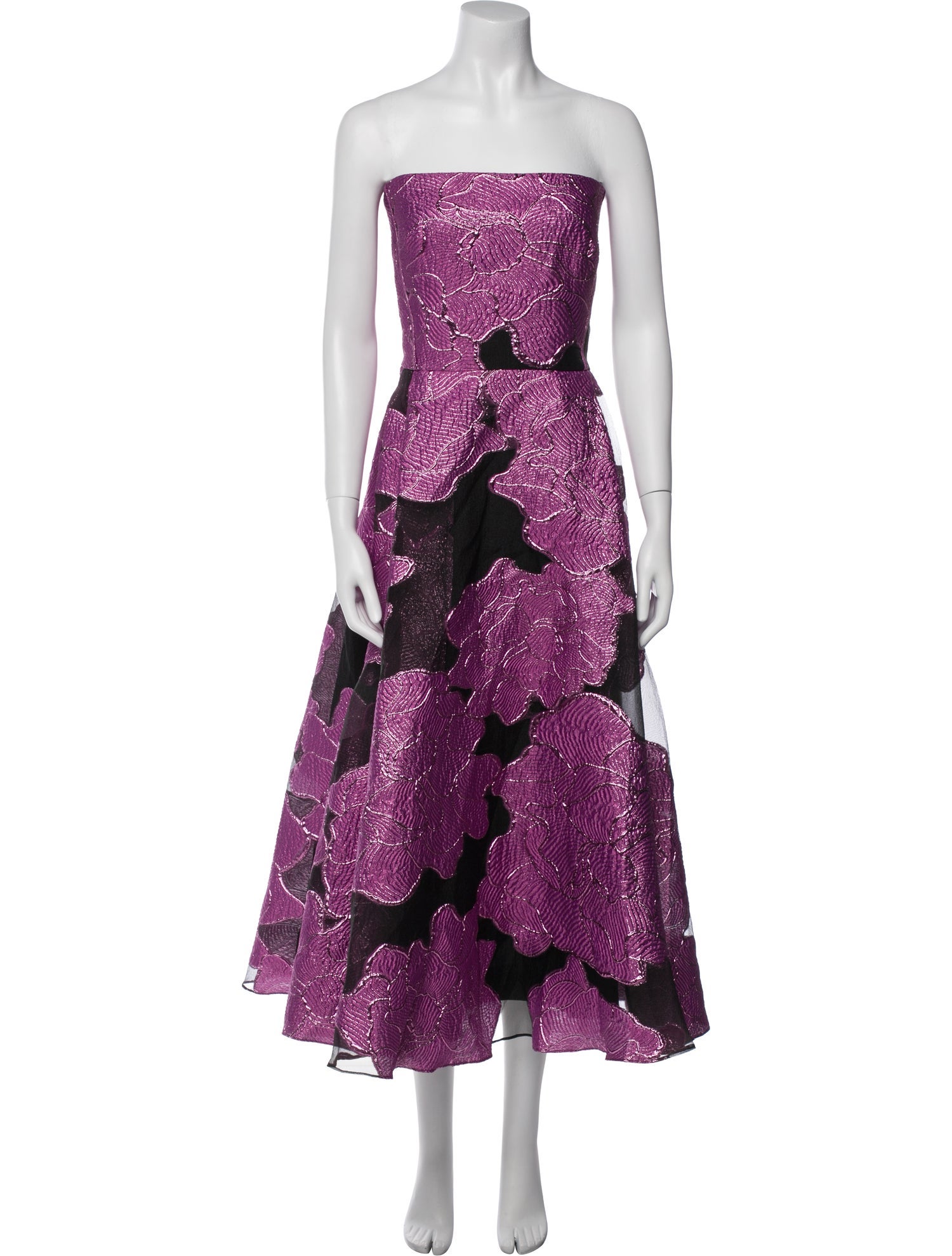 ML Monique Lhuillier Printed Midi Length Dress w/ Tags