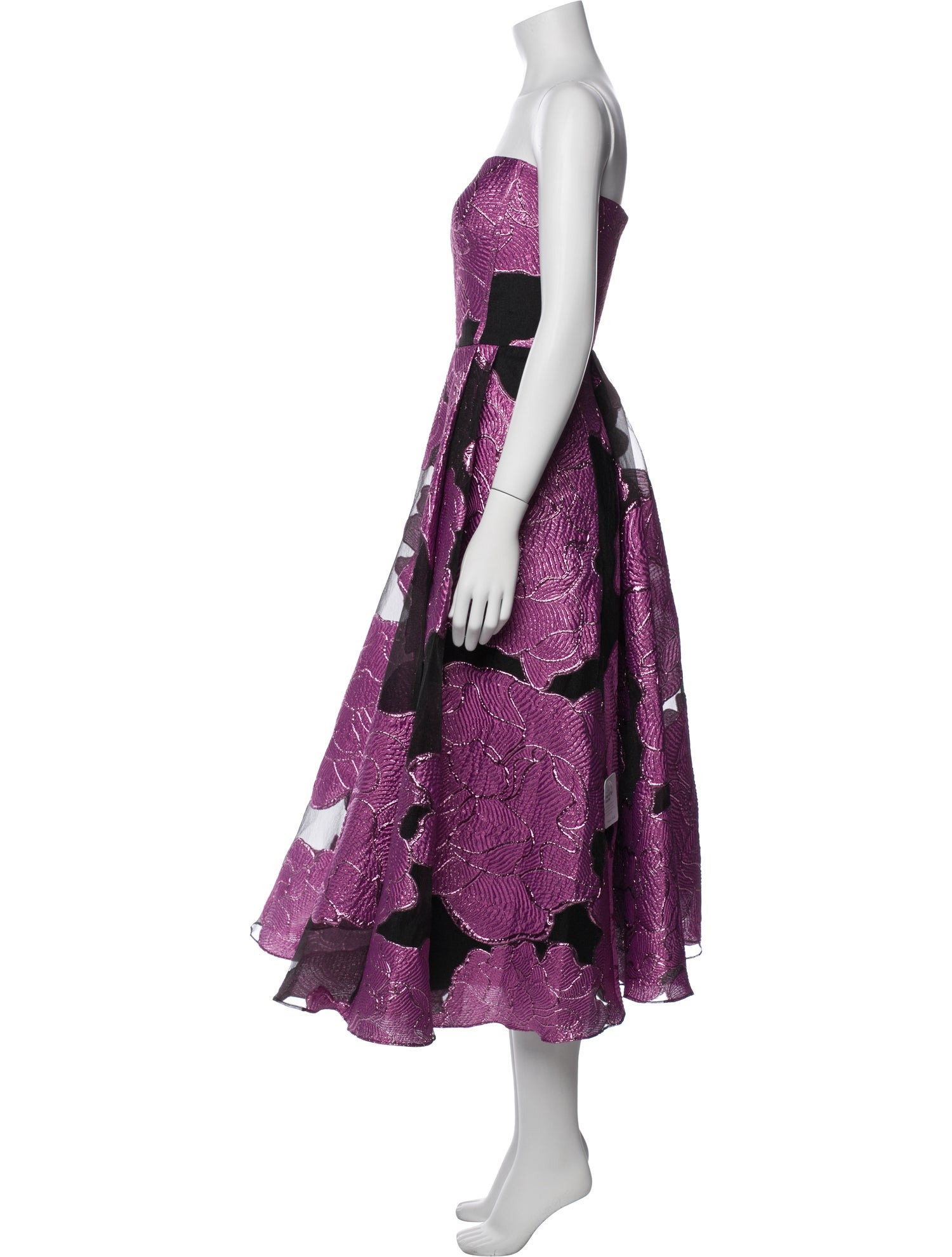 ML Monique Lhuillier Printed Midi Length Dress w/ Tags