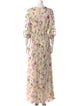 ML Monique Lhuillier Floral Print Long Dress