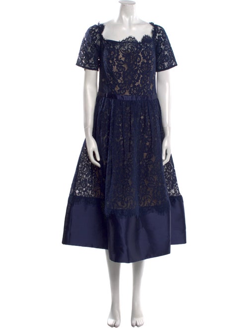 ML Monique Lhuillier Lace Pattern Midi Length Dress