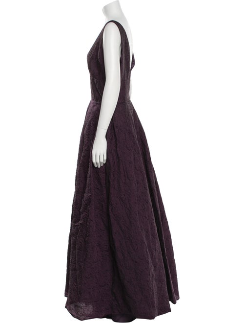 ML Monique Lhuillier V-Neck Long Dress