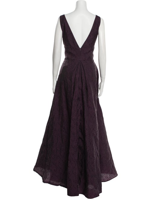 ML Monique Lhuillier V-Neck Long Dress