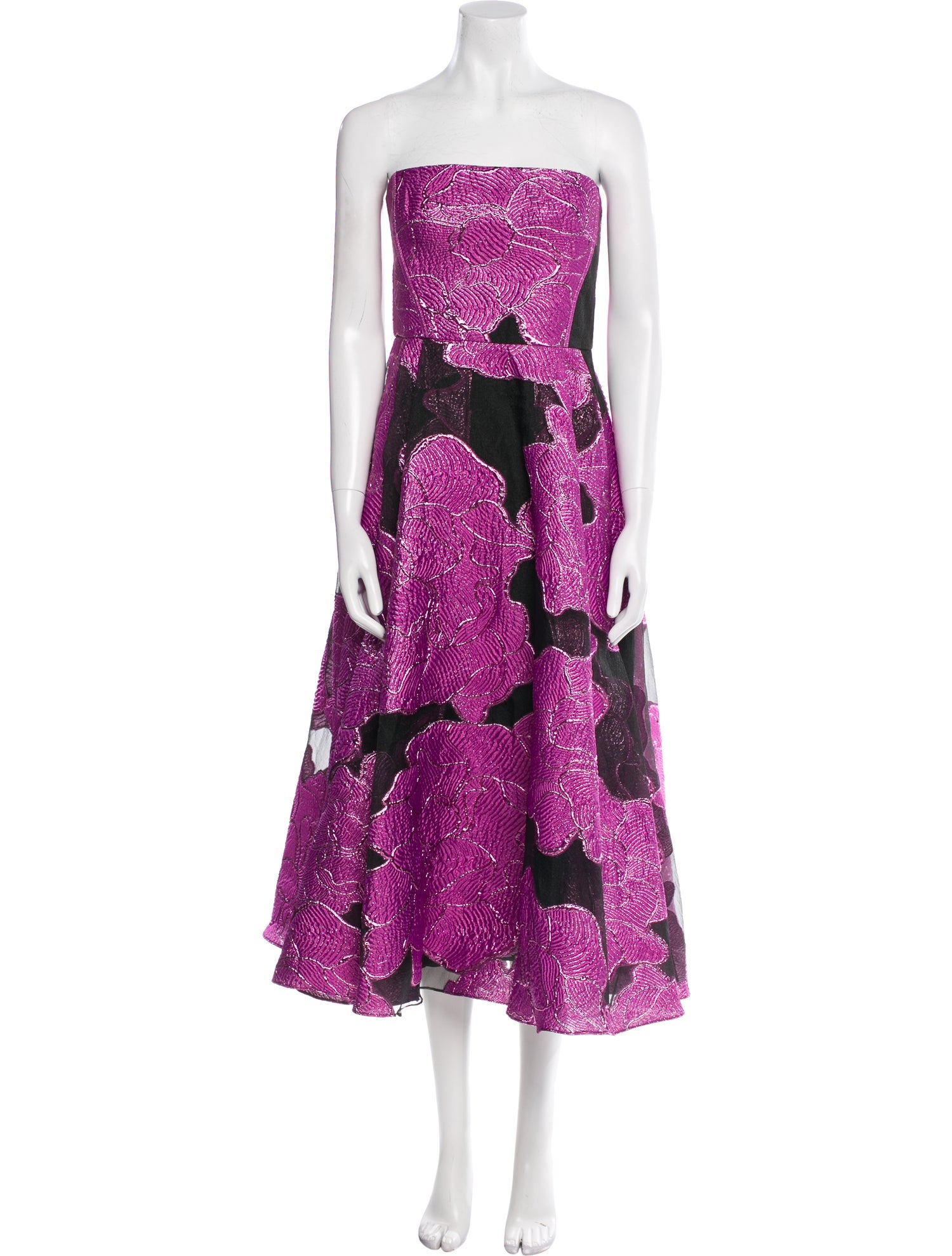 ML Monique Lhuillier Printed Midi Length Dress w/ Tags