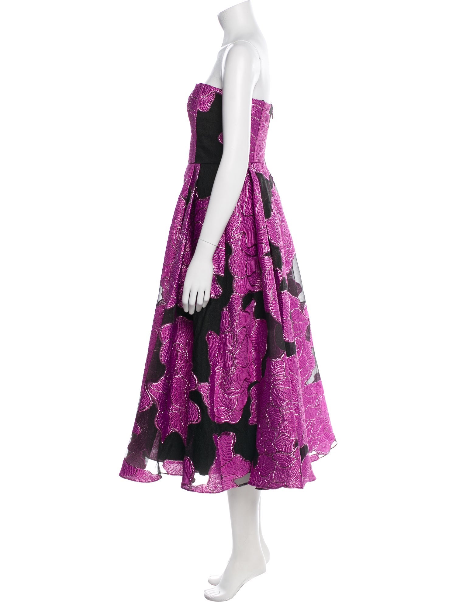 ML Monique Lhuillier Printed Midi Length Dress w/ Tags