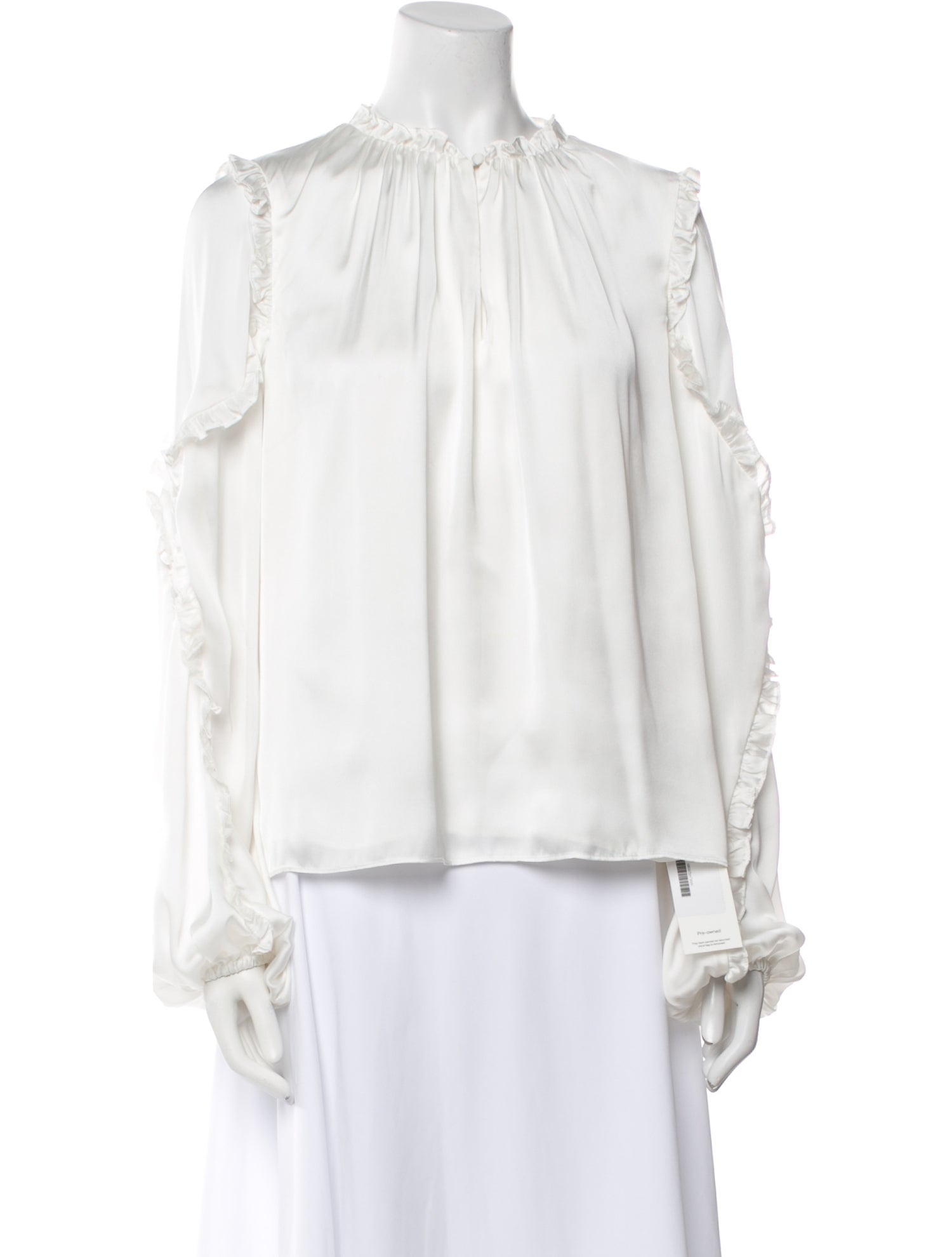 ML Monique Lhuillier Mock Neck Long Sleeve Blouse
