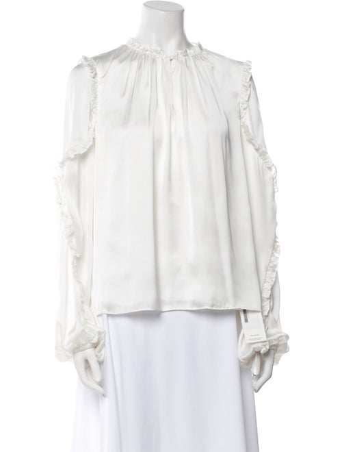 ML Monique Lhuillier Mock Neck Long Sleeve Blouse